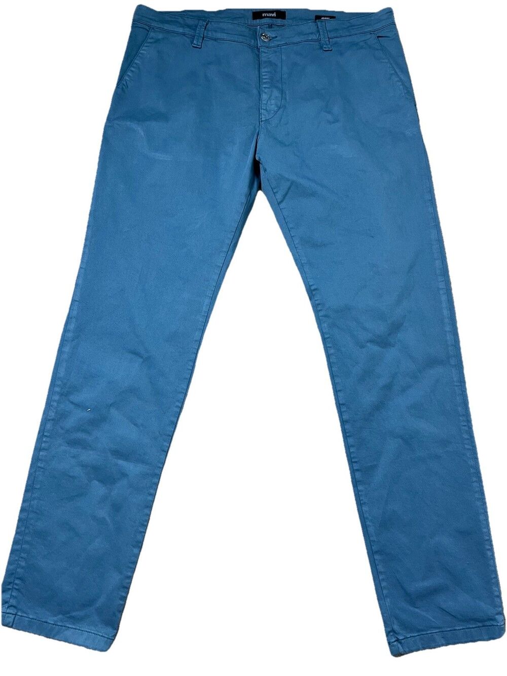 Mavi Chino Pants Mens 38x34(33.5) Blue Johnny Slim Leg Stretch Comfort Twill